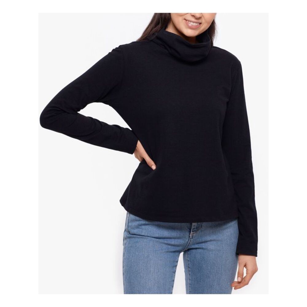 BAM BY BETSY & ADAM Womens Cotton Blend Long Sleeve Turtle Neck Top